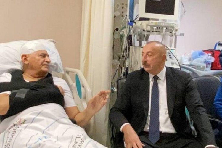 Aliyev'den Binali Yıldırım'a ge&ccedil;miş olsun ziyareti!