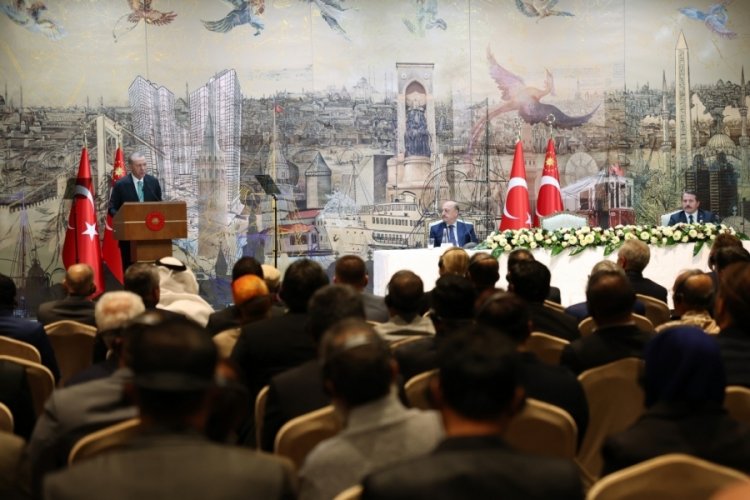 Cumhurbaşkanı Erdoğan, Uluslararası Emek ve Dayanışma Kongresi'nin katılımcı başkanlarını ağırladı
