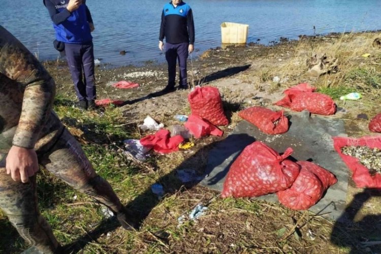Ka&ccedil;ak midyecilere deniz polisi baskını: 5 midyeciye ceza kesildi