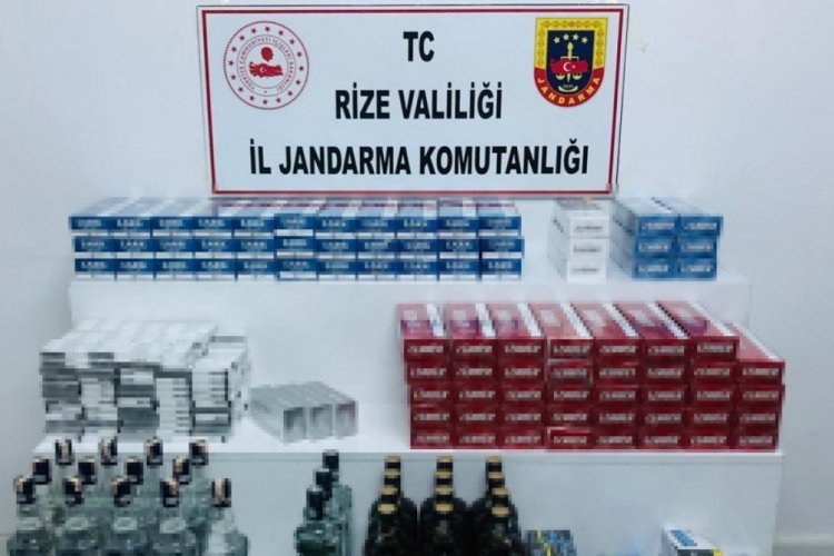 Rize'de ka&ccedil;ak i&ccedil;ki ve sigara operasyonu