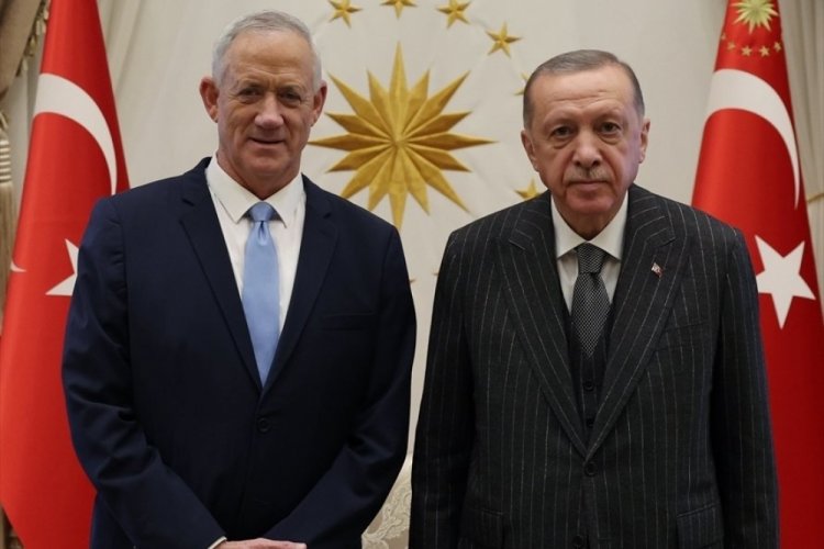 Cumhurbaşkanı Erdoğan, Benny Gantz ile g&ouml;r&uuml;şt&uuml;