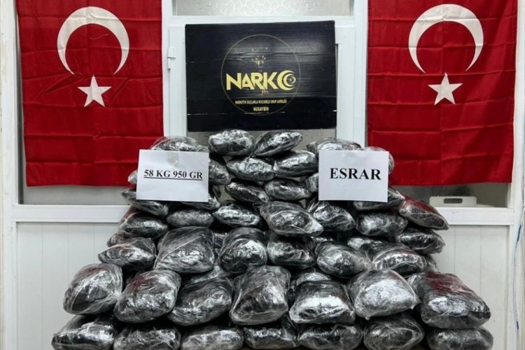 Mardin'de 58 kilo 950 gram esrar ele ge&ccedil;irildi