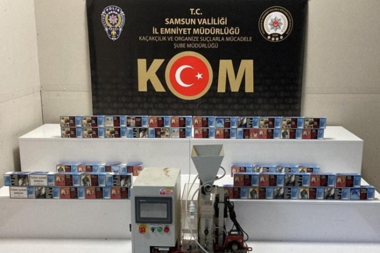 Samsun'da evde sigara doldurma makinesi ve 10 bin 600 makaron ele ge&ccedil;irildi