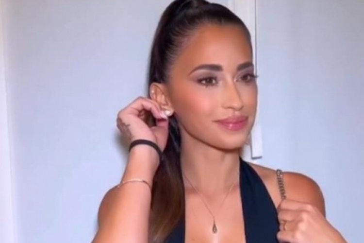 Antonela Roccuzzo, derin g&ouml;ğ&uuml;s dekolteli tulumuyla g&ouml;z kamaştırdı