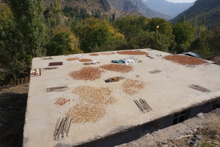 Şırnak'ta kış &ouml;ncesi meyveler kurutulup, sal&ccedil;alar yapıldı