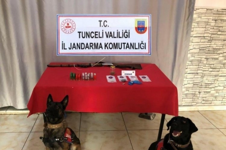 Tunceli'de uyuşturucu ve av t&uuml;feği ele ge&ccedil;irildi: 2 g&ouml;zaltı