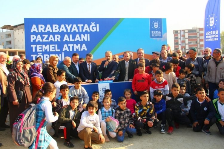 Bursa'da Arabayatağı Pazar Alanı'nın temeli atıldı