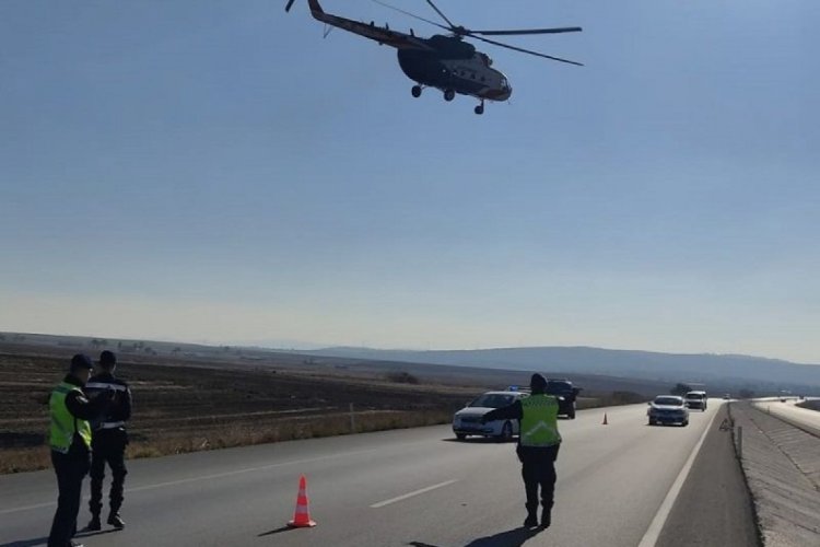 Balıkesir'de helikopter destekli trafik denetimi yapıldı
