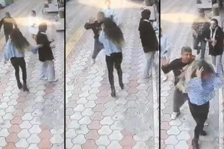 Kaldırımda y&uuml;r&uuml;yen 2 kıza dehşeti yaşattı!