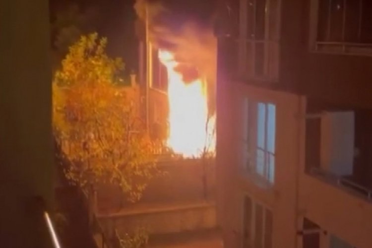Bursa &Ccedil;alı'da apartman dairesinde korkutan yangın