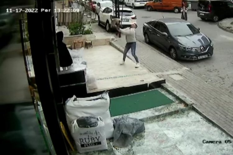 İstanbul'da 3'&uuml;nc&uuml; kattan d&uuml;şen kediyi havada yakaladı
