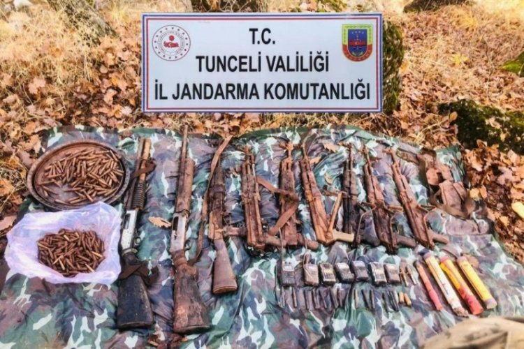 Tunceli'de ter&ouml;ristlere ait silah ve m&uuml;himmat ele ge&ccedil;irildi