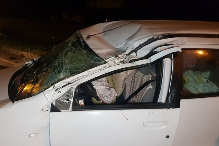 Samsun'da otomobil takla attı