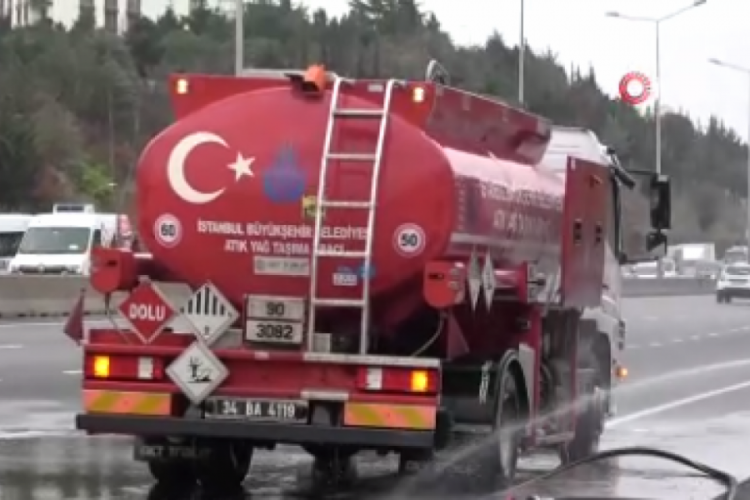 İBB'nin atık yağ taşıma tankerinde korkutan yangın
