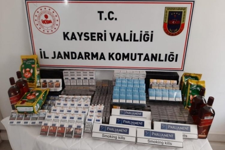 Kayseri'de ka&ccedil;ak&ccedil;ılık operasyonunda &ccedil;ok sayıda ka&ccedil;ak sigara, alkol ve &ccedil;ay ele ge&ccedil;irildi
