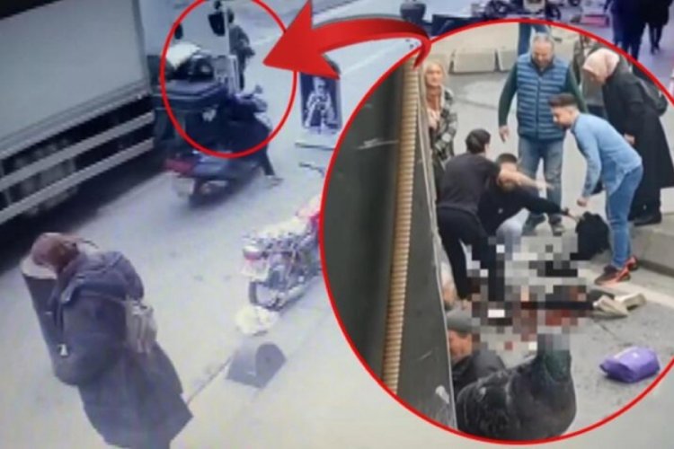 İstanbul'da yolun karşısına ge&ccedil;meye &ccedil;alışan kadına kamyonet &ccedil;arptı!