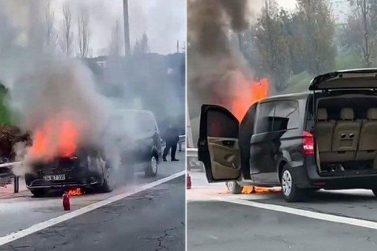 İstanbul TEM Otoyolu'nda bir ara&ccedil; alevlere teslim oldu