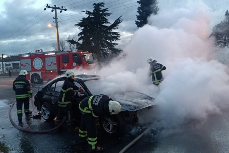 LPG'li otomobil alev topuna d&ouml;nd&uuml;