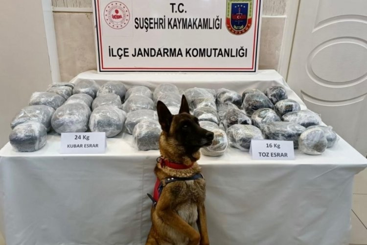 Sivas'ta yolcu otob&uuml;s&uuml;nde 40 kilo uyuşturucu ele ge&ccedil;irildi