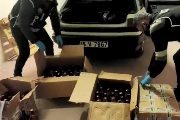 Bursa'da yılbaşı &ouml;ncesi sahte alkol operasyonu