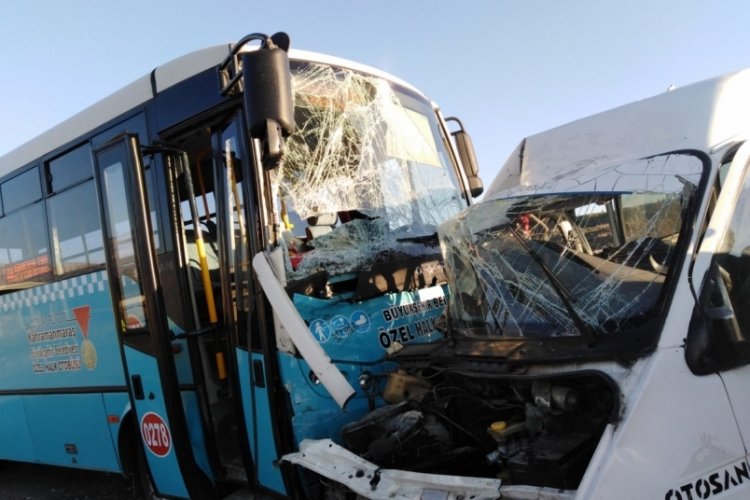 Kahramanmaraş'ta halk otob&uuml;s&uuml; ile minib&uuml;s &ccedil;arpıştı