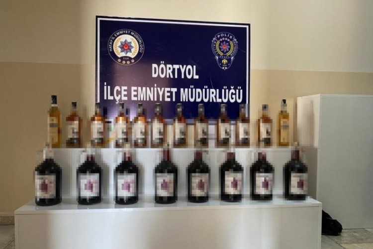 Hatay'da 20 şişe sahte i&ccedil;ki ele ge&ccedil;irildi
