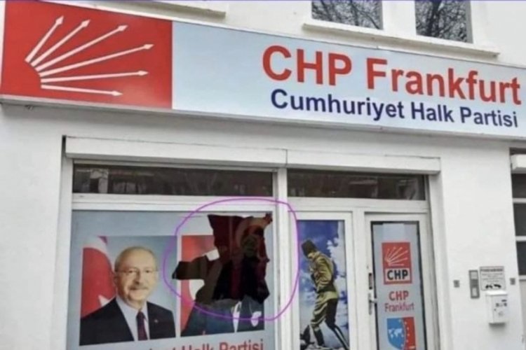 Almanya'da CHP'nin Frankfurt b&uuml;rosuna saldırı!