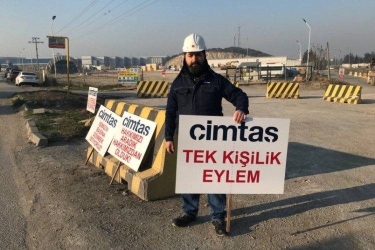 Bursa Serbest B&ouml;lge'de tek kişilik eylem