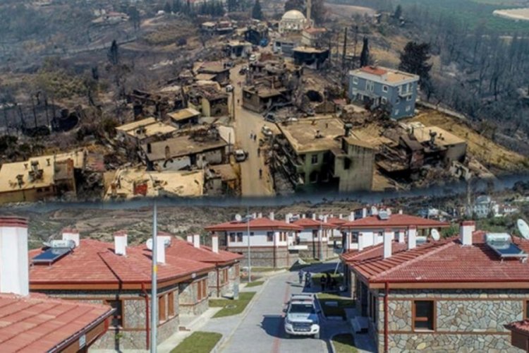 Manavgat yangınında zarar g&ouml;ren mahallede evler teslim edildi