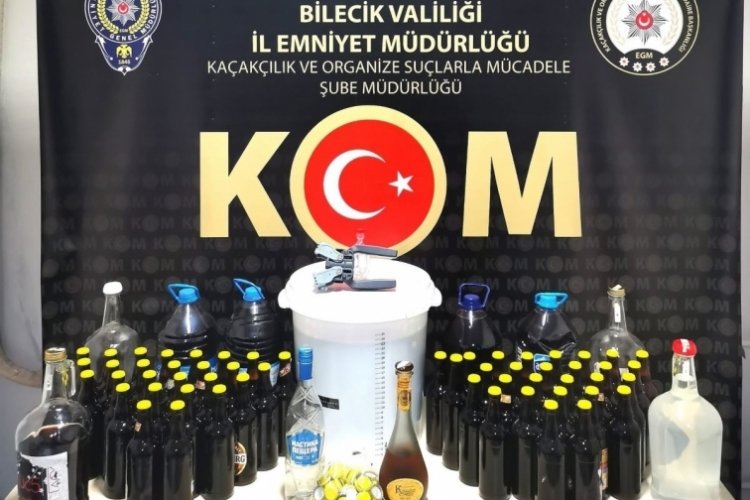 Bilecik'te 79,45 litre etil alkol ele ge&ccedil;irildi