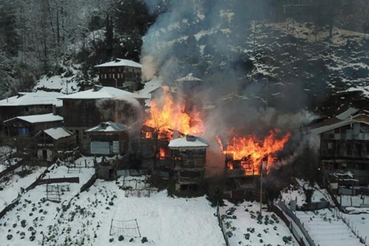 Rize'de korkun&ccedil; yangın!