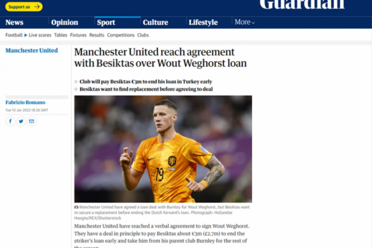 Weghorst'un Manchester United'a transferinde anlaşma tamam!