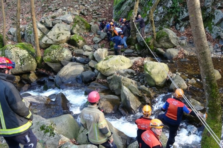 Bursa'da odun toplayan kişi u&ccedil;urumdan yuvarlandı