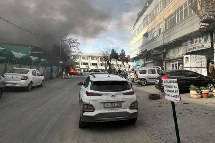 İstanbul Zeytinburnu'nda oto tamircide korkutan yangın