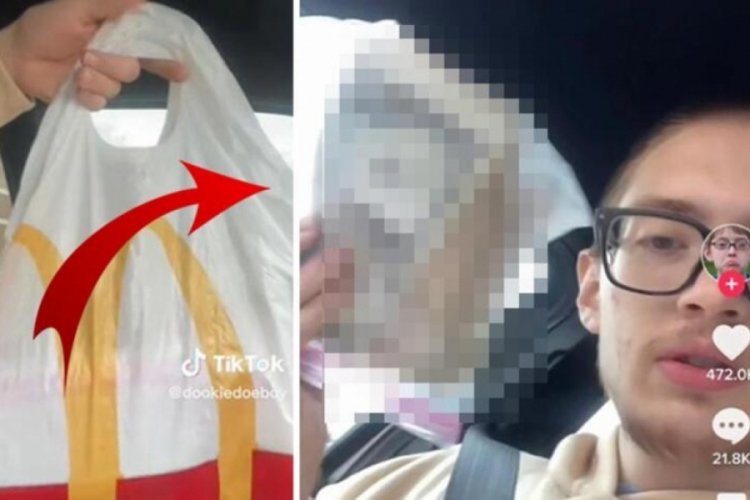 Hamburger almıştı, poşetinden &ccedil;ıkanla şoke oldu!