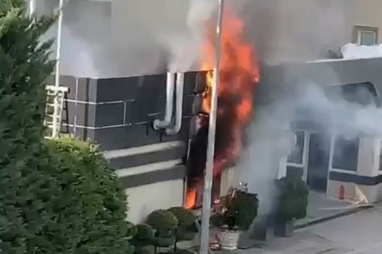 Bursa'da l&uuml;ks sitenin jenerat&ouml;r&uuml; alev alev yandı!