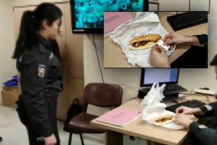 G&ouml;zaltındaki annesine k&ouml;fte ekmek i&ccedil;inde uyuşturucu getirdi