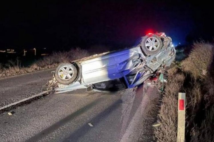 Tekirdağ'da otomobil, takla attı: 1 &ouml;l&uuml;, 1 yaralı