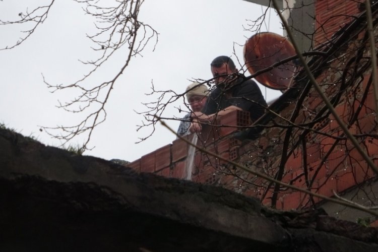 Samsun'da metruk binada yangın