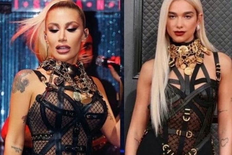 İrem Derici Dua Lipa elbisesi giydi! Sosyal  medyada anket yapıldı