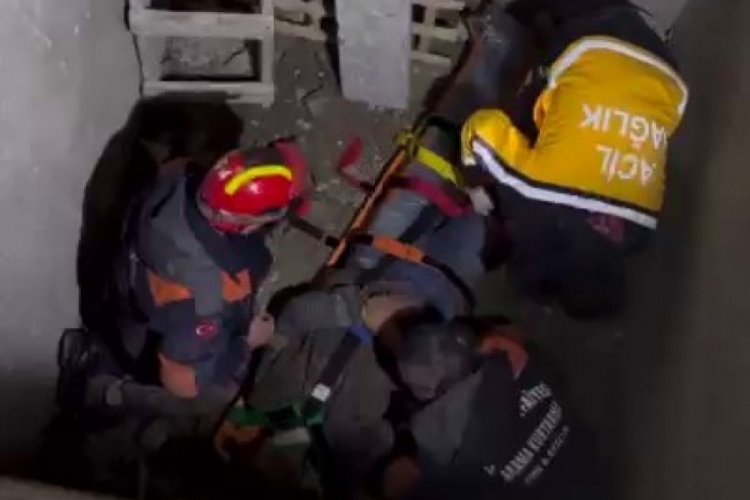 İstanbul'da asans&ouml;r boşluğuna d&uuml;şen adam b&ouml;yle kurtarıldı