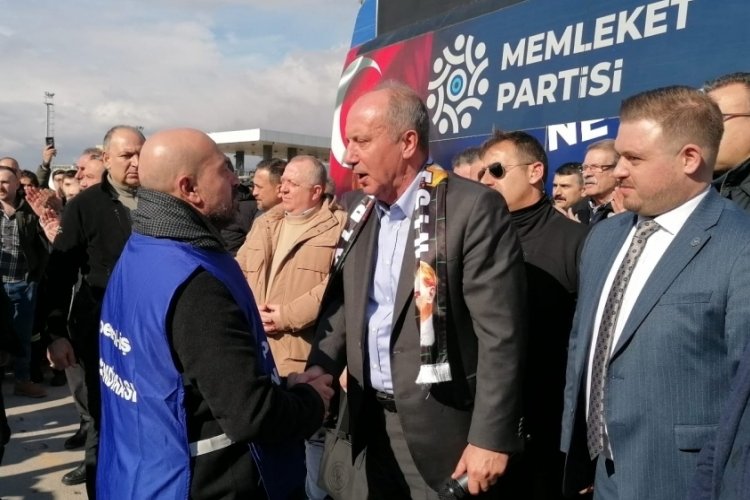 Memleket Partisi Genel Başkanı İnce, eylemdeki T&Uuml;PRAŞ iş&ccedil;isini ziyaret etti