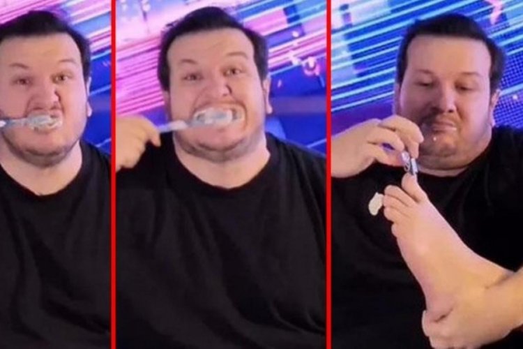 Şahan G&ouml;kbakar, canlı yayında tırnak kesen Hakan Bayrak&ccedil;ı'yı tiye aldı