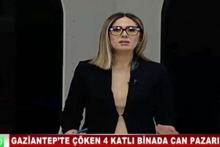 Depreme canlı yayında yakalanan spikerin zor anları kamerada