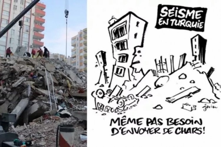 Fransız dergi T&uuml;rkiye'deki depremle alay etti