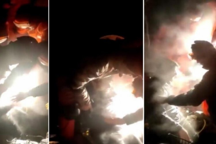 Osmaniye'de TSK, İnsani Yardım Tugayı Arama Kurtarma Taburu gece boyu g&ouml;revdeydi