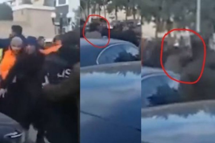 Depremzedelere g&uuml;len valinin aracını tekmelediler