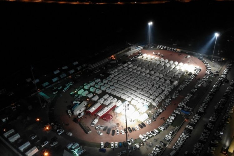 Adıyaman'da kurulan &ccedil;adır kent havadan g&ouml;r&uuml;nt&uuml;lendi