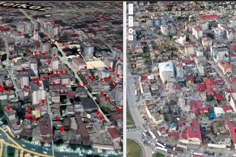 &Ccedil;evre, Şehircilik ve İklim Değişikliği Bakanlığı, uydu ve İHA'larla hasar tespit &ccedil;alışmalarını s&uuml;rd&uuml;r&uuml;yor