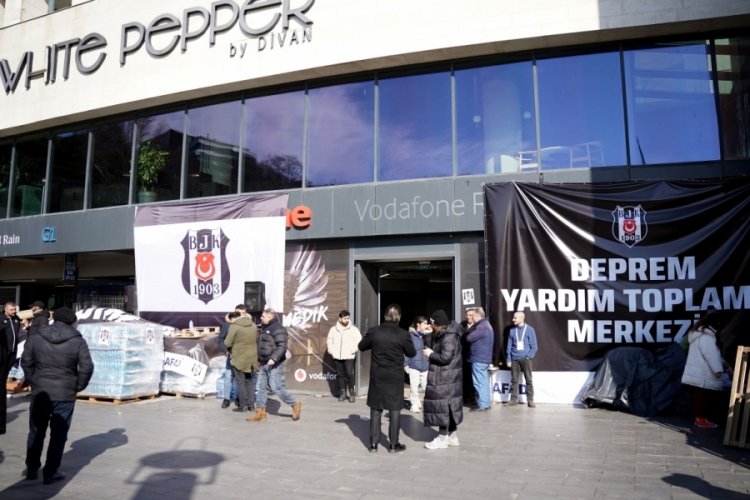 Vodafone Park'ta depremzedeler i&ccedil;in yardımlar devam ediyor